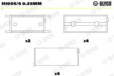 Crankshaft Bearing GLYCO H1055/5 0.25mm