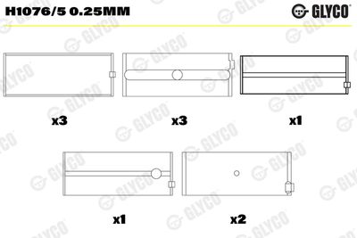 Crankshaft Bearing GLYCO H1076/5 0.25mm