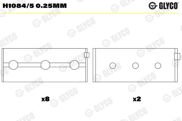 GLYCO H1084/5 0.25mm Crankshaft Bearing