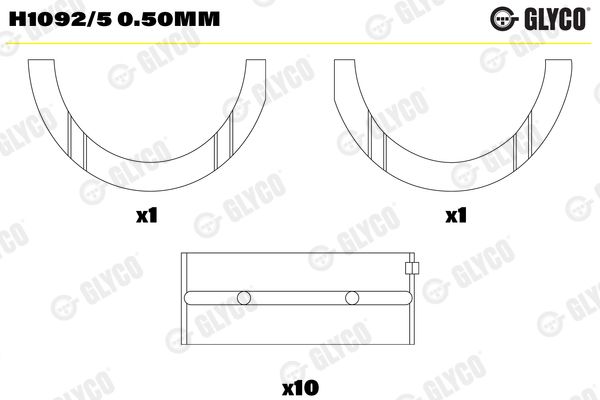 GLYCO H1092/5 0.50mm Crankshaft Bearing