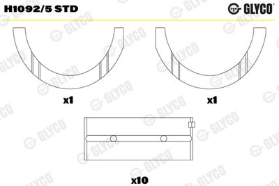 Crankshaft Bearing GLYCO H1092/5 STD