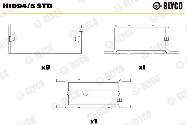 GLYCO H1094/5 STD Crankshaft Bearing