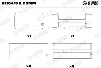 Crankshaft Bearing GLYCO H1104/5 0.25mm