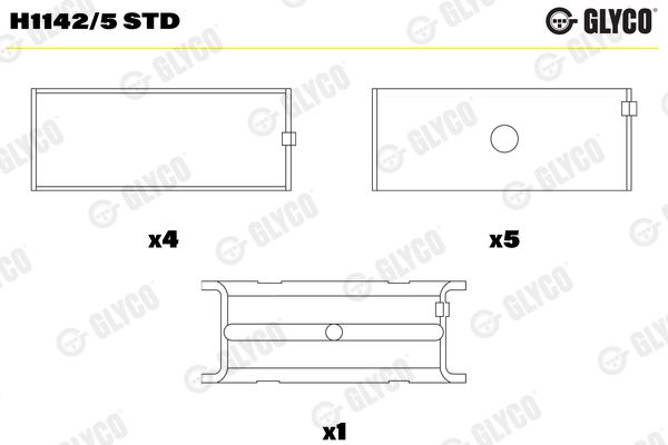 GLYCO H1142/5 STD Crankshaft Bearing