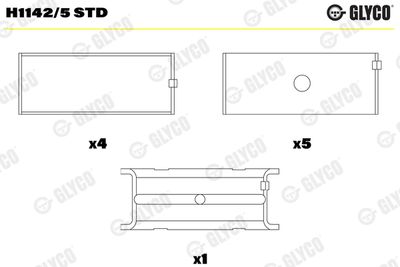 Crankshaft Bearing GLYCO H1142/5 STD