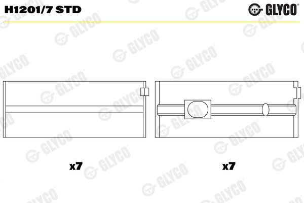 GLYCO H1201/7 STD Crankshaft Bearing