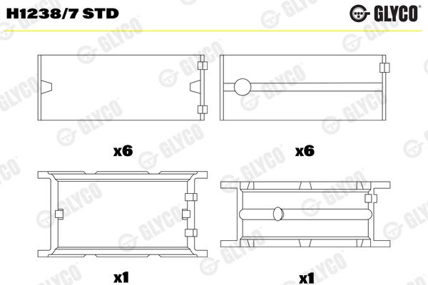 GLYCO H1238/7 STD Crankshaft Bearing
