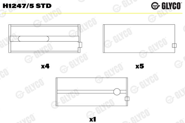 GLYCO H1247/5 STD Crankshaft Bearing