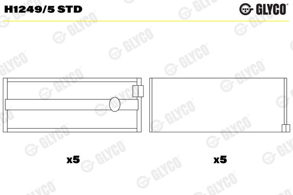GLYCO H1249/5 STD Crankshaft Bearing