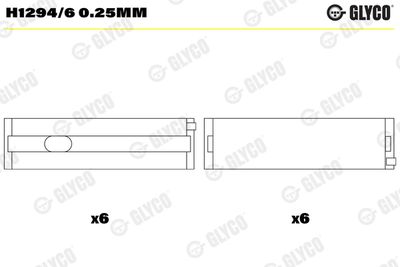 Crankshaft Bearing GLYCO H1294/6 0.25mm