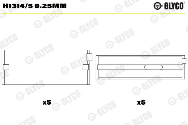 GLYCO H1314/5 0.25MM Crankshaft Bearing