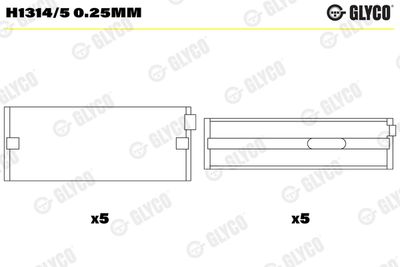 Crankshaft Bearing GLYCO H1314/5 0.25MM