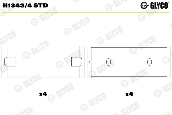 GLYCO H1343/4 STD Crankshaft Bearing