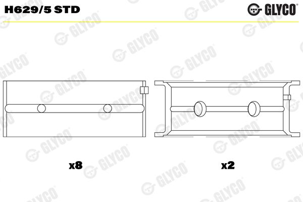 GLYCO H629/5 STD Crankshaft Bearing