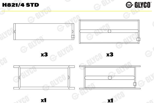 GLYCO H821/4 STD Crankshaft Bearing