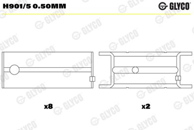 Crankshaft Bearing GLYCO H901/5 0.50mm