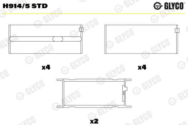 GLYCO H914/5 STD Crankshaft Bearing