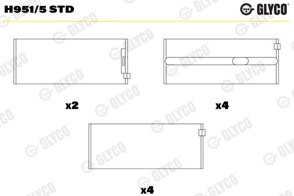 GLYCO H951/5 STD Crankshaft Bearing