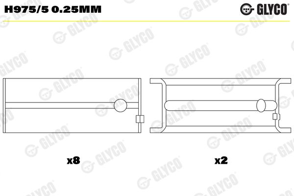 GLYCO H975/5 0.25mm Crankshaft Bearing
