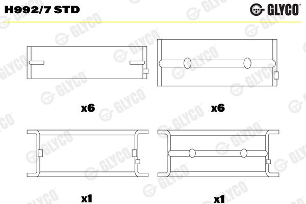 GLYCO H992/7 STD Crankshaft Bearing