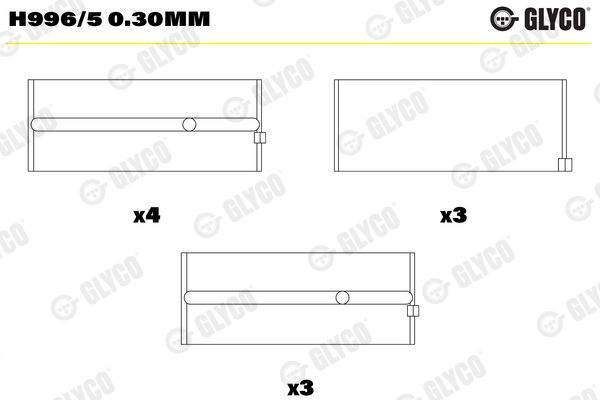 GLYCO H996/5 0.30mm Crankshaft Bearing