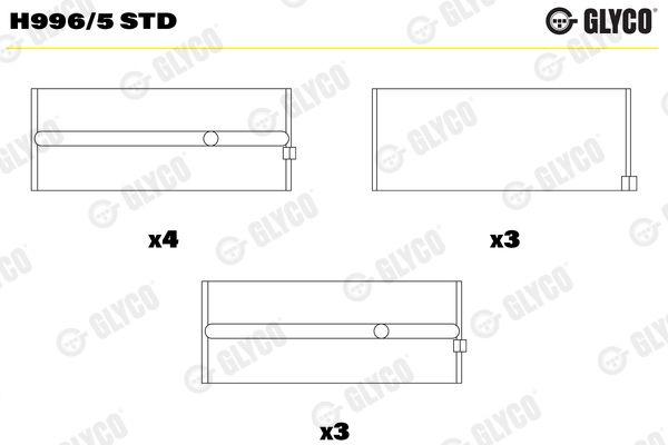 GLYCO H996/5 STD Crankshaft Bearing
