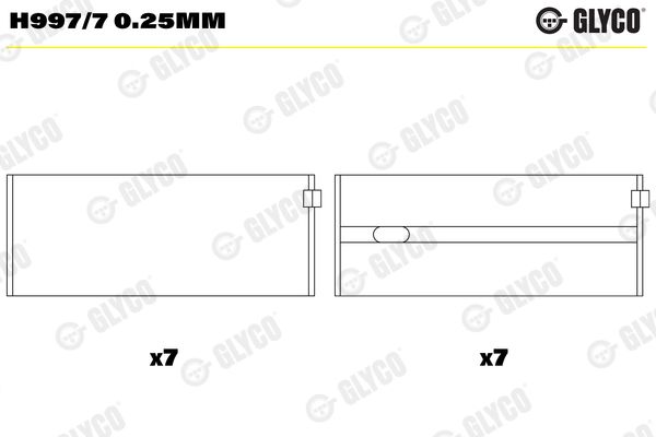 GLYCO H997/7 0.25mm Crankshaft Bearing