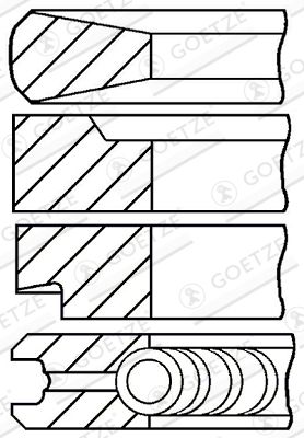 Piston Ring Kit GOETZE ENGINE 08-100100-00