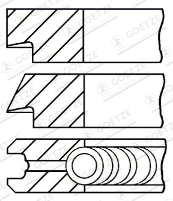 Piston Ring Kit GOETZE ENGINE 08-124700-00