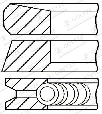 Piston Ring Kit GOETZE ENGINE 08-127400-00