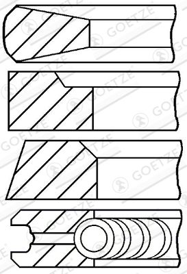 Piston Ring Kit GOETZE ENGINE 08-132000-10