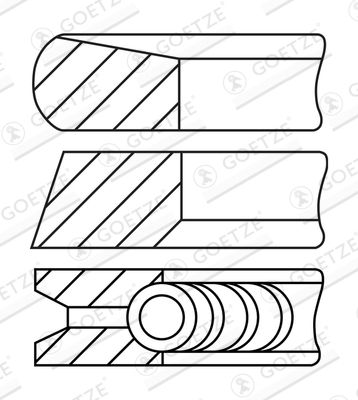 Piston Ring Kit GOETZE ENGINE 08-137507-30