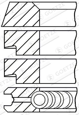 Piston Ring Kit GOETZE ENGINE 08-176300-00