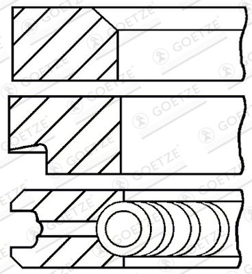 Piston Ring Kit GOETZE ENGINE 08-176700-00