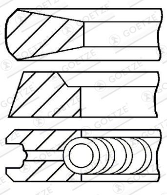 Piston Ring Kit GOETZE ENGINE 08-178207-00