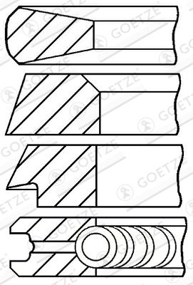 Piston Ring Kit GOETZE ENGINE 08-178800-00