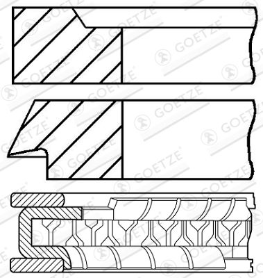 Piston Ring Kit GOETZE ENGINE 08-205800-00