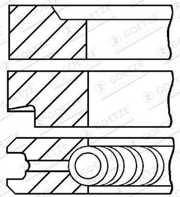 Piston Ring Kit GOETZE ENGINE 08-206800-00