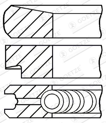Piston Ring Kit GOETZE ENGINE 08-207300-10