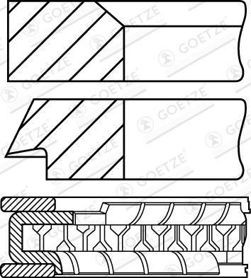 Piston Ring Kit GOETZE ENGINE 08-214100-10