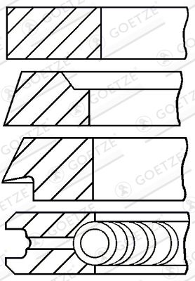 Piston Ring Kit GOETZE ENGINE 08-214811-10