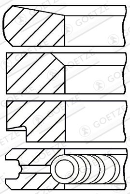Piston Ring Kit GOETZE ENGINE 08-278000-00