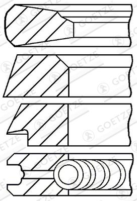 Piston Ring Kit GOETZE ENGINE 08-279400-00