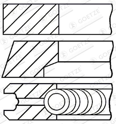 Piston Ring Kit GOETZE ENGINE 08-288800-00