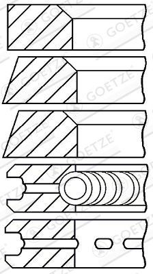 Piston Ring Kit GOETZE ENGINE 08-292800-00