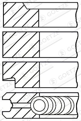 Piston Ring Kit GOETZE ENGINE 08-314900-10