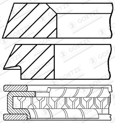 Piston Ring Kit GOETZE ENGINE 08-321200-00