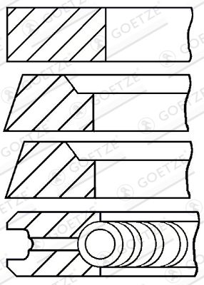 Piston Ring Kit GOETZE ENGINE 08-322000-00