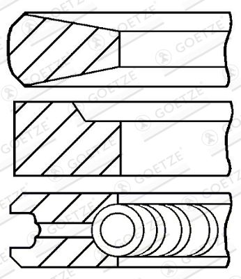 Piston Ring Kit GOETZE ENGINE 08-337500-00