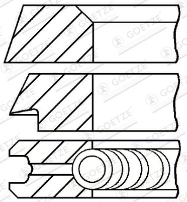 Piston Ring Kit GOETZE ENGINE 08-399100-00